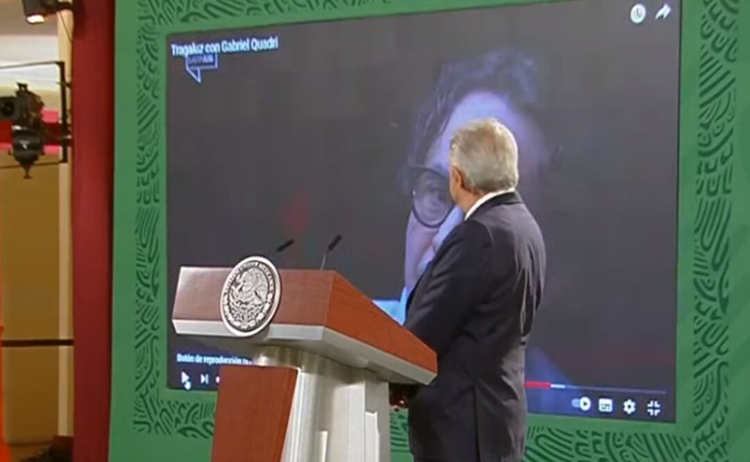 López Obrador exhibió una entrevista del excandidato presidencial. Foto: Captura de pantalla