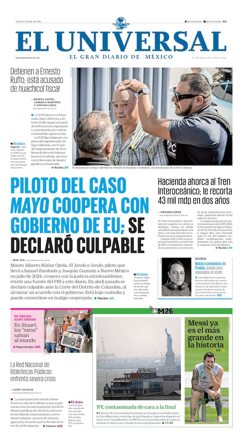 Portada impresa del 17 de julio de 2026