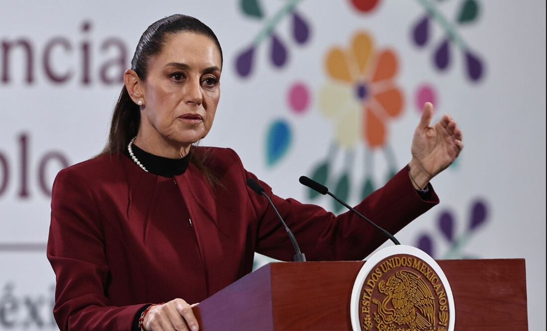 La presidenta Claudia Sheinbaum Pardo en la mañanera del 25 de junio de 2025 en la Ciudad de México. Foto: Berenice Fregoso/EL UNIVERSAL