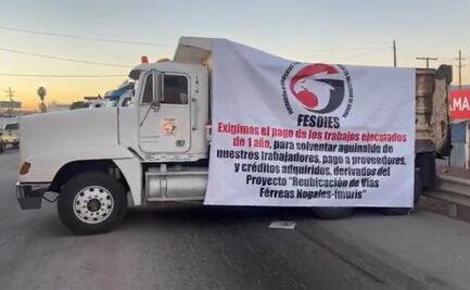 Sindicatos, trabajadores y proveedores bloquean carretera México 15; reclaman adeudo millonario en obra ferroviaria federal