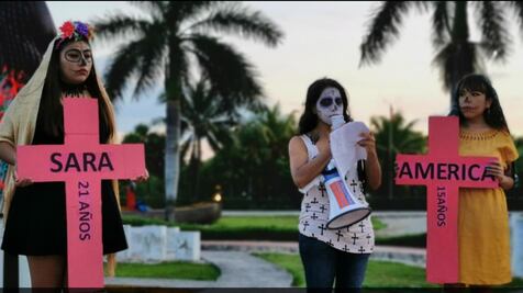 Víctimas de feminicidio son recordadas en Cancún
