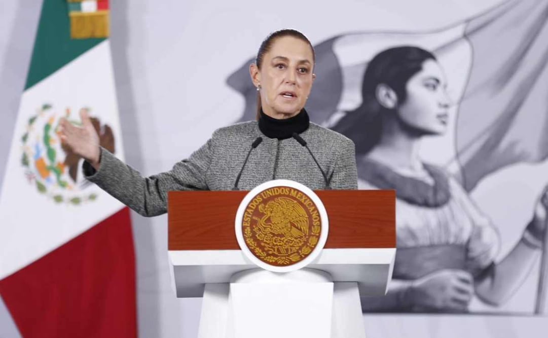 La presidenta Claudia Sheinbaum durante la mañanera del 29 de diciembre del 2025. Foto: Diego Simón/ EL UNIVERSAL