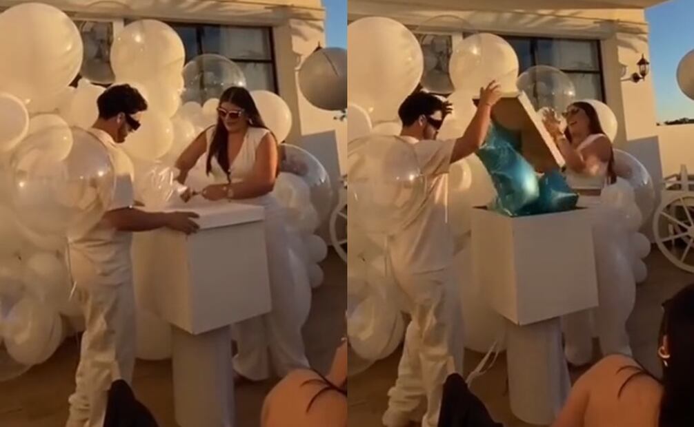 Revelación de sexo del bebé de Yuliana. Capturas vía TikTok.