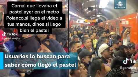 ¿Habrá llegado bien? Joven viaja con pastel en plena hora pico en el Metro