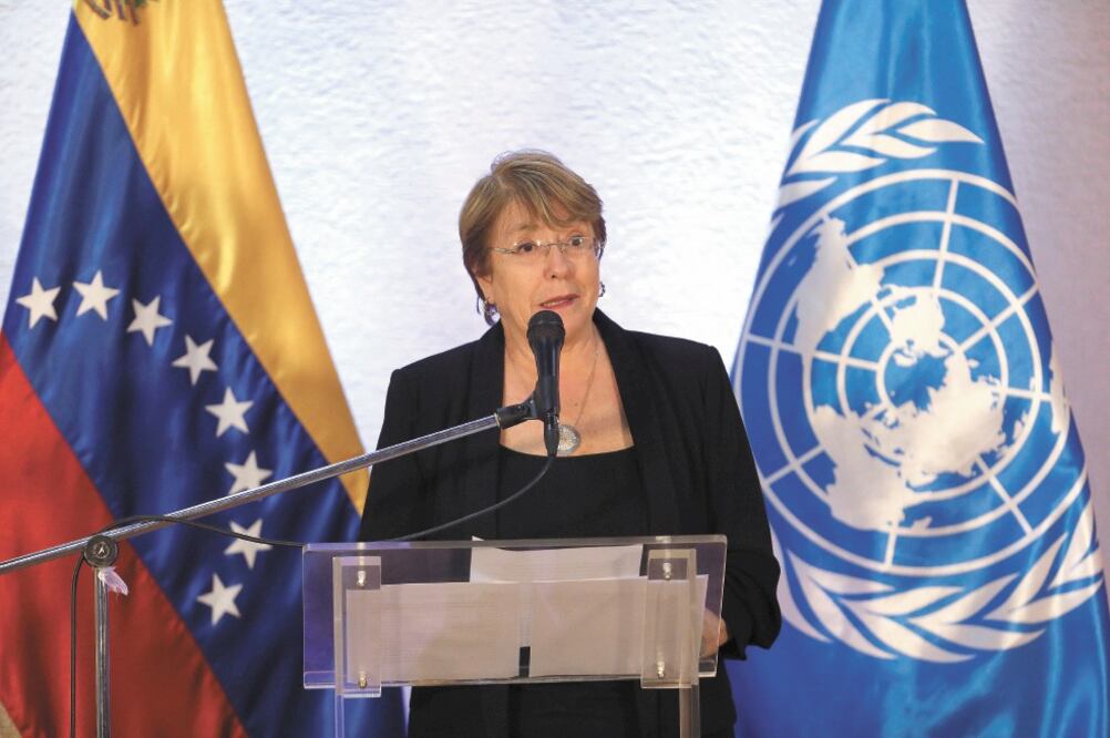 Michelle Bachelet, Alta Comisionada de la ONU para los Derechos Humanos, ayer después de su reunión con el mandatario Nicolás Maduro, en Caracas. Foto: FAUSTO TORREALBA. REUTERS