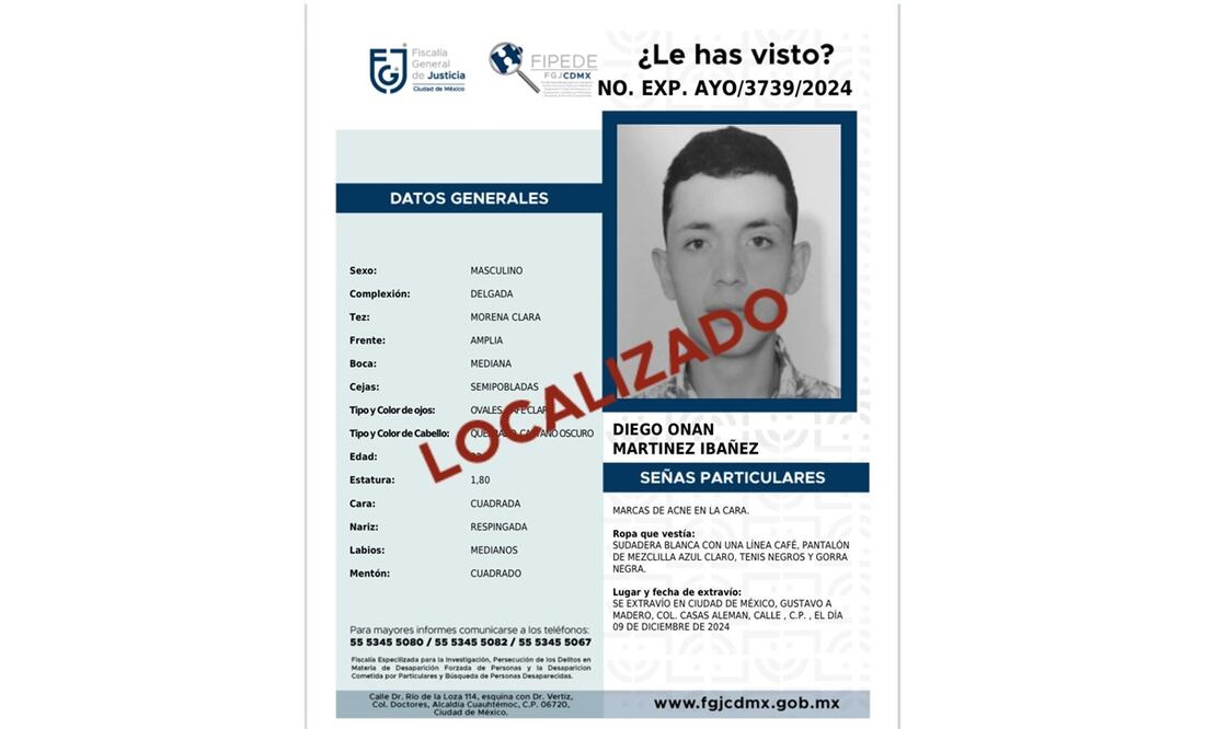 Encuentran a joven desaparecido desde el 9 de noviembre, quien se encontraba al interior del Reclusorio Oriente por delitos contra la salud (14/12/2024). Foto: Especial