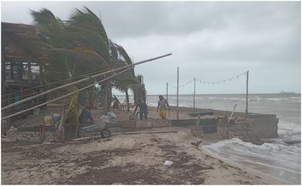Frente Frío 14 paraliza actividad pesquera en Yucatán; reportan ausencia de turistas por lluvia y vientos fuertes