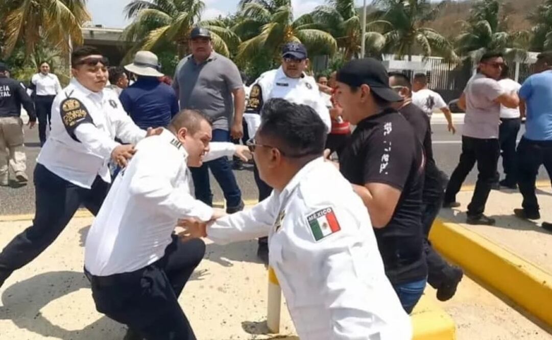 Trifulca entre policías de Campeche. Foto: Especial