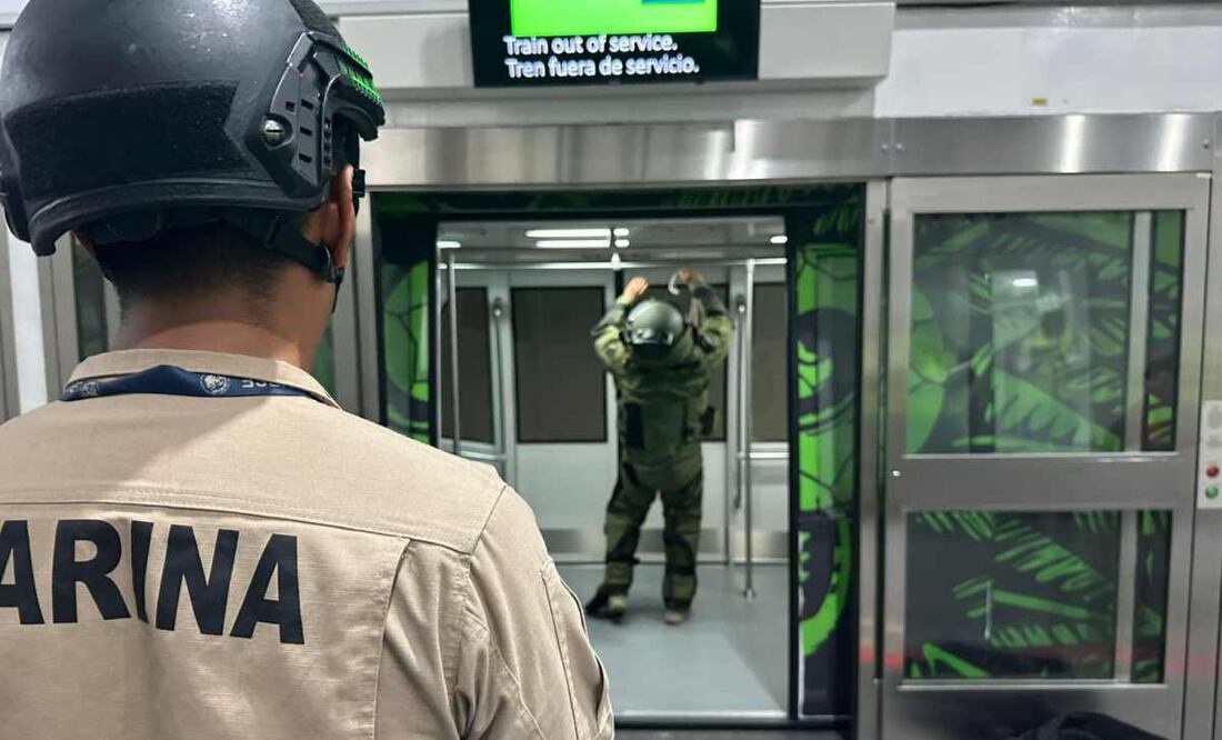 En el AICM realizan simulacro de seguridad. Foto: Especial.