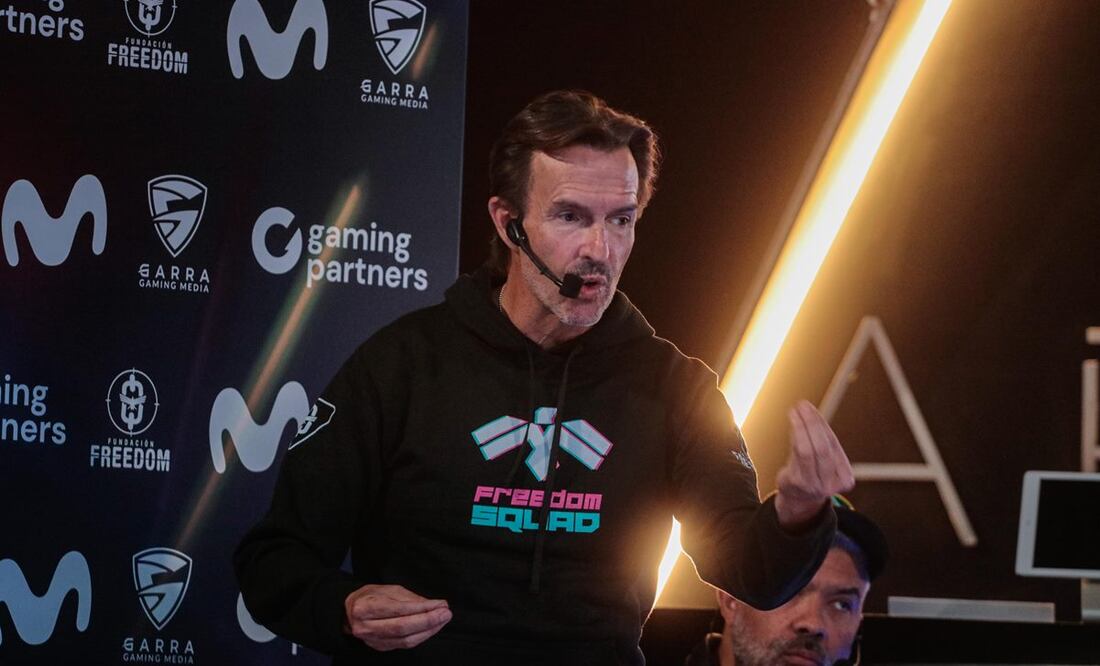 Fernando Landeros, presidente de Fundación Freedom, durante el lanzamiento de Freedom Squad, gamers contra la trata infantil en la Arena Movistar en la plaza Artz Pedregal. Foto: Gabriel Pano/El Universal