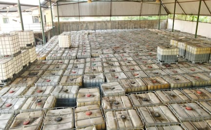 Aseguran 45 mil litros de hidrocarburo en Tabasco; catean inmueble y detienen a dos hombres 