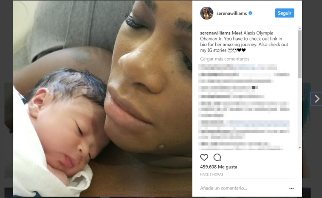 ​Serena Williams muestra la primera foto de su bebé