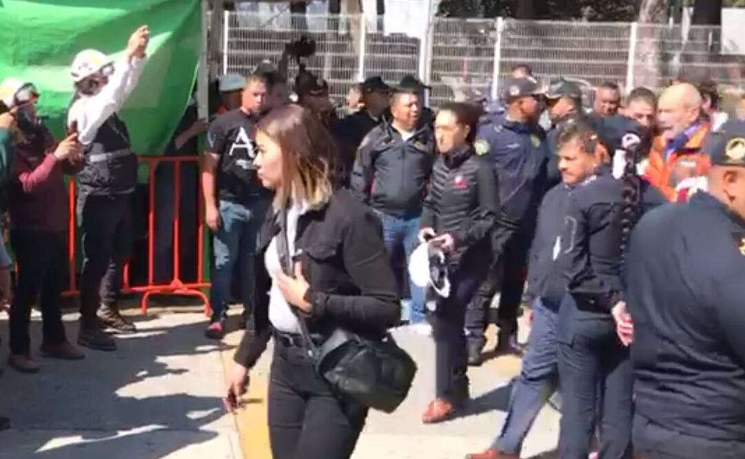 En helicóptero regresó Sheinbaum de Michoacán. Foto: Francisco Rodríguez/ EL UNIVERSAL