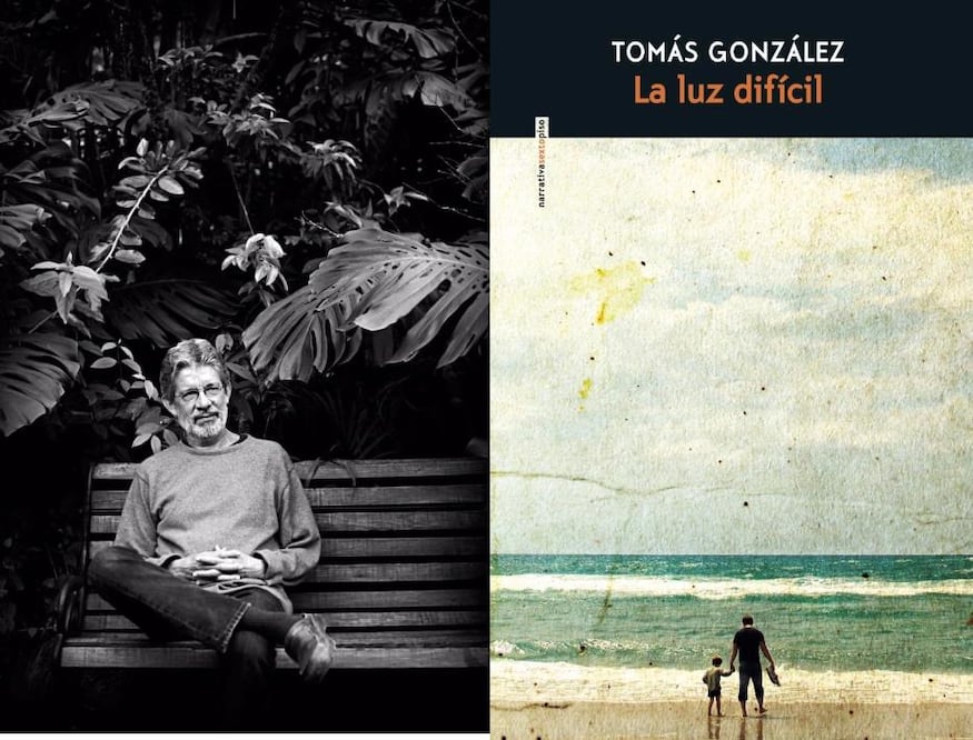 Tomás González y la portada de La luz difícil/ Cortesía Sexto Piso