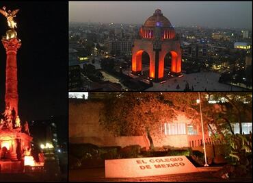 Monumentos se pintan de naranja contra la violencia a la mujer