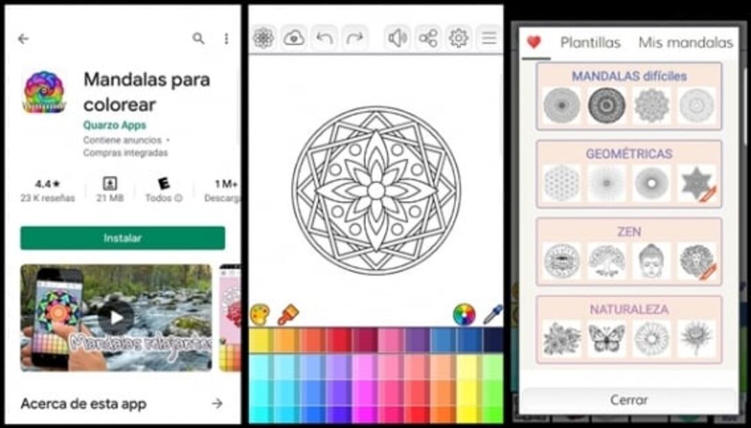 5 aplicaciones para colorear mandalas 