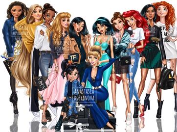 Ilustradora transforma a las princesas de Disney en millennials