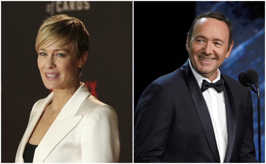 Robin Wright (izq) y Kevin Spacey (der). Foto: Joel Ryan/Invision/AP, archivo - Chris Pizzello/Invision/AP, archivo