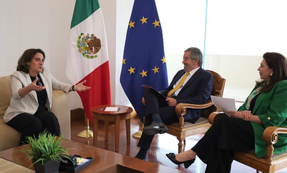 Juan Ramón de la Fuente recibió a la vicepresidenta ejecutiva de la Comisión Europea para una Transición Limpia, Justa y Competitiva, Teresa Ribera. Foto: Especial