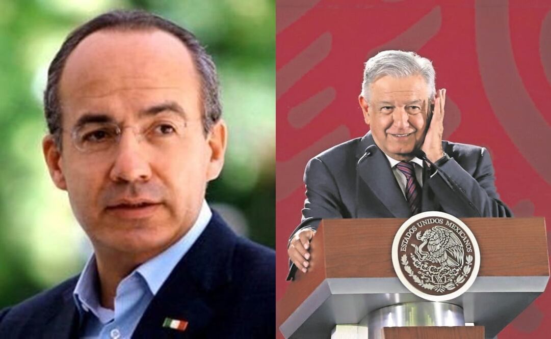 El expresidente Felipe Calderón y el presidente Andrés Manuel López Obrador. Foto: Especial