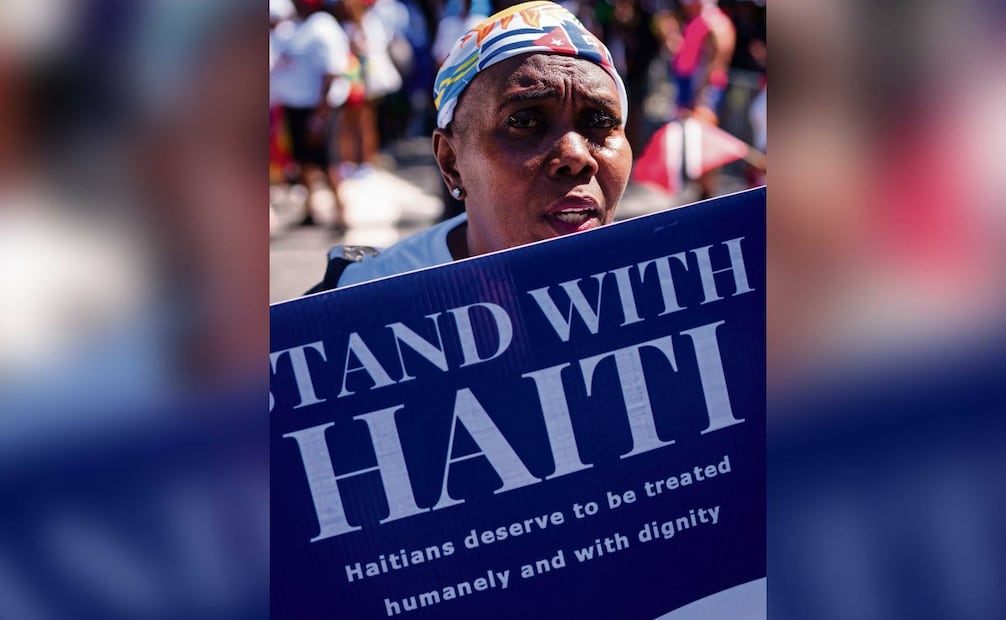 Una protesta en Brooklyn en apoyo al pueblo haitiano. Foto: AFP