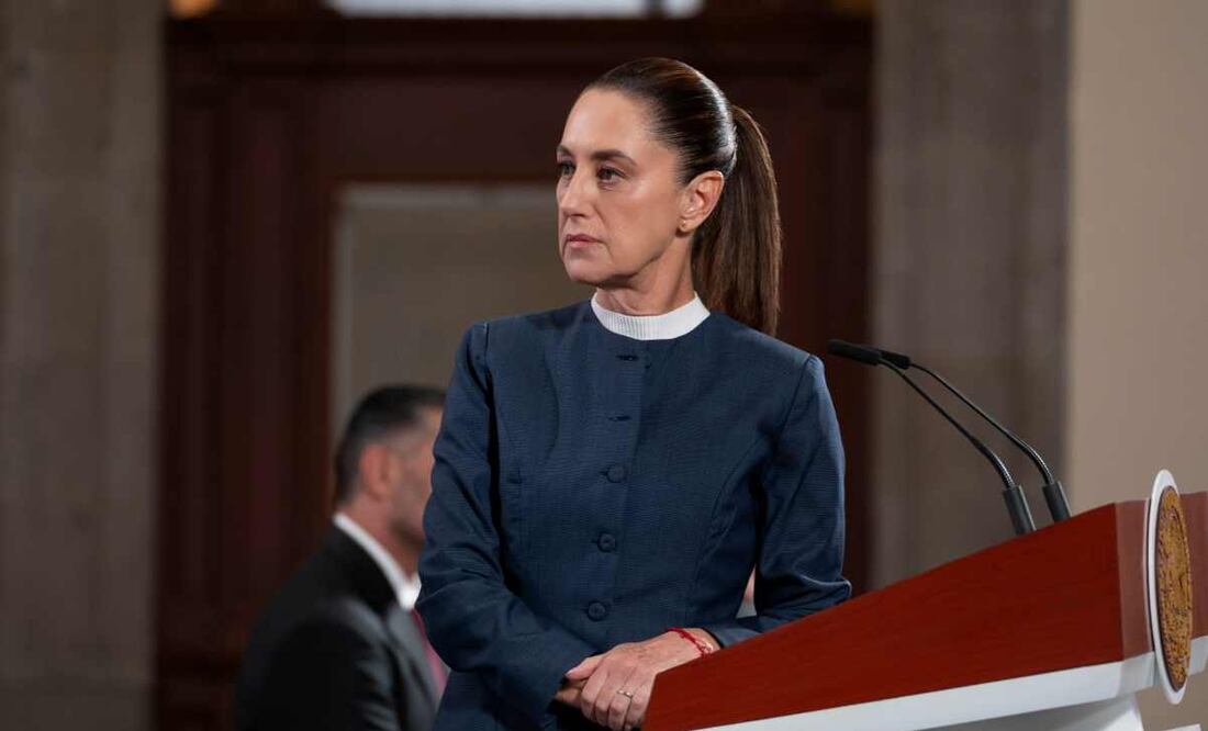 Claudia Sheinbaum, presidenta de México, durante la mañanera del 3 de noviembre del 2025. Foto: Presidencia