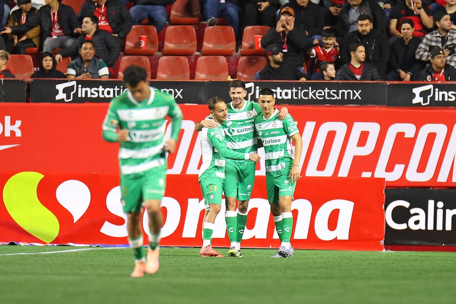 Santos Laguna en festejo de gol, durante la fase regular del torneo Clausura 2026 - Foto: Imago7