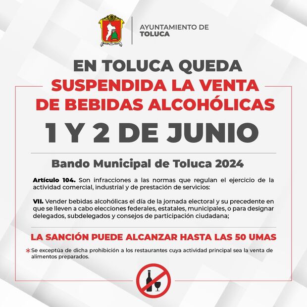 Las sanciones por violar la "Ley Seca" son equivalentes al importe de hasta 50 Unidades de Medida y Actualización. Foto: especial