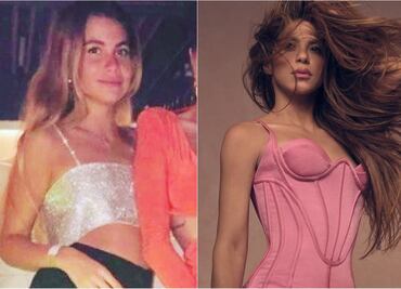 Clara Chía observa fotos de Shakira mientras apoya a Piqué en partido del Barcelona