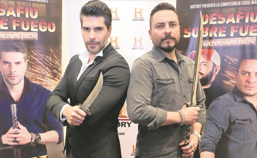 El arte de fabricar armas blancas funcionales es el tema del show. Tom Silva y Luis Morales son finalistas. Foto: LUIS CORTÉS. EL UNIVERSAL