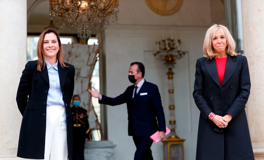 A través de sus redes sociales, la esposa del presidente López Obrador dio a conocer que estuvo en el Palacio del Elíseo. Foto: AFP