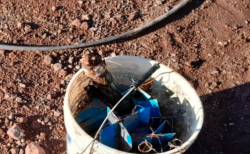 Explosivos caseros aseguraos en Sinaloa (14/01/2026). Foto: Especial