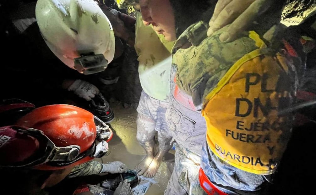 Rescate de trabajador en la mina de Santa Fe en Sinaloa (08/04/2026). Foto: Especial