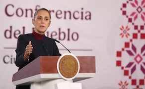 Presidenta Claudia Sheinbaum Pardo durante su conferencia de prensa desde Palacio Nacional este viernes 14 de agosto del 2026. Foto: Carlos Mejía / EL UNIVERSAL