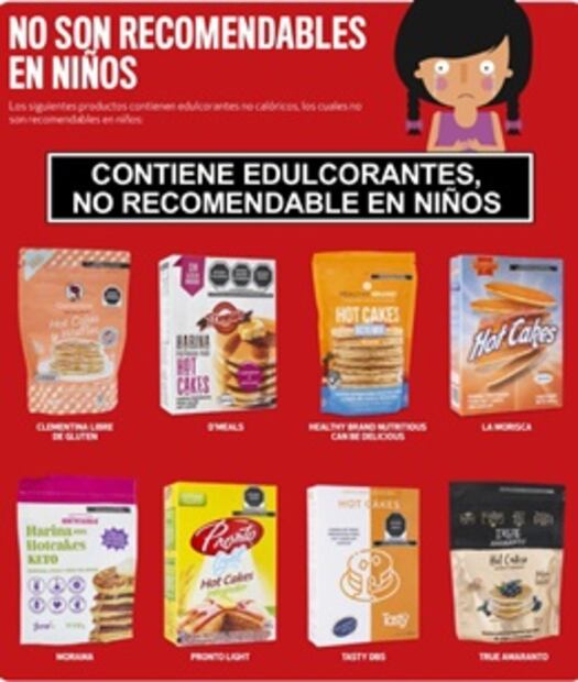 Harinas de hot cakes no aptas para niños