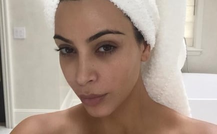 Kim Kardashian comparte foto sin maquillaje 