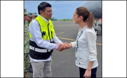 Huracán "Erick": Sheinbaum llega a Oaxaca a evaluar daños; sobrevolará con Salomón Jara zonas afectadas