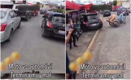 Mujer arrolla tianguis en riña con motociclista; video se viralizó en redes sociales