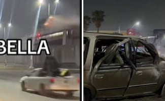 Video capta caída de auto en Saltillo; la influencer "Muñeca Bella" transmitía al momento del impacto