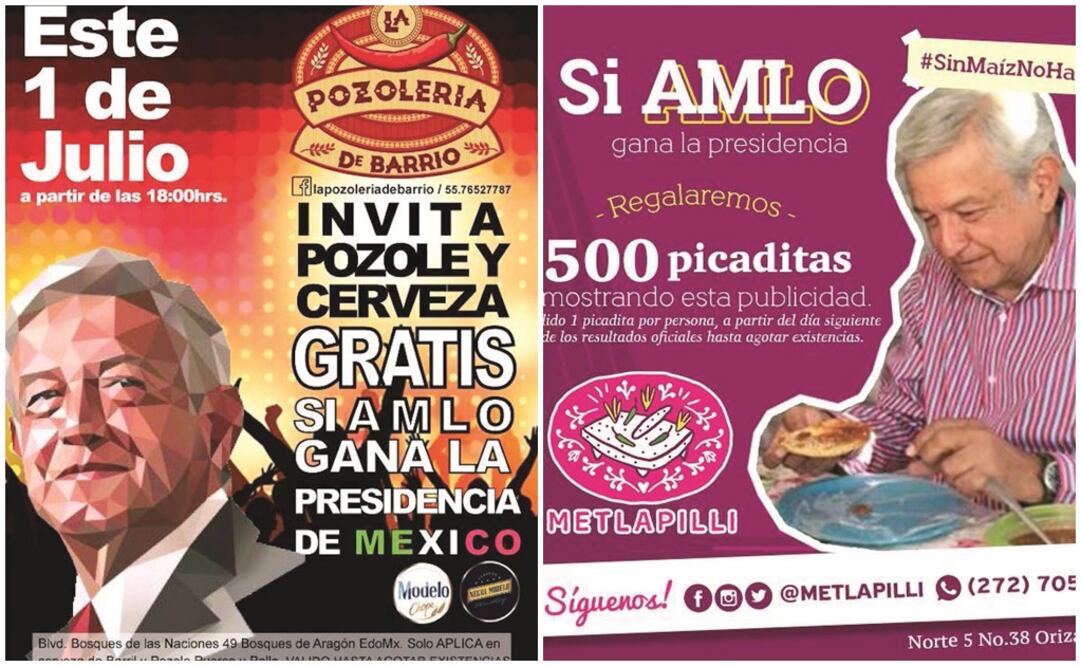 La Comisión de Quejas y Denuncias del INE rechazó ordenar el retiro cautelar de “p ro m o c io n es” que se ofrecen si el 1 de julio triunfa López Obrador. Foto: ARCHIVO EL UNIVERSAL