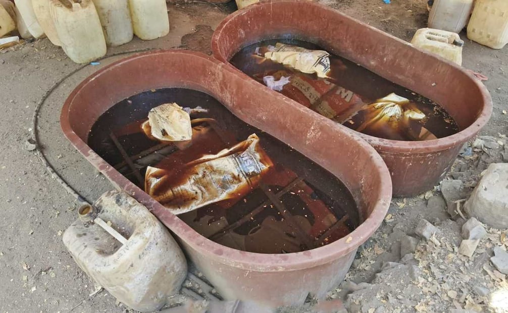 Marina desmantela en Sinaloa dos laboratorios clandestinos de “Los Mayos”. Foto: Especial