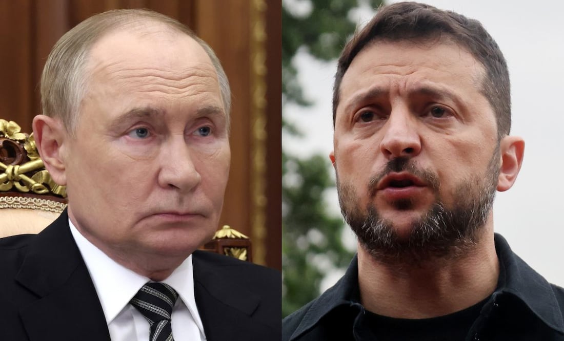 Vladímir Putin, presidente de Rusia, y Volodímir Zelensky, presidente de Ucrania. Foto: EFE
