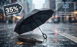 Paraguas plegable automático con hasta 35% de descuento en Amazon México; cúbrete de la lluvia de manera eficaz