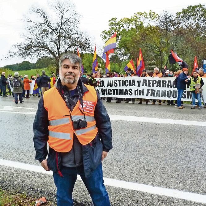Arturo Peinado, presidente del Foro Estatal por la Memoria, que se opone a que los restos de Franco sean trasladados a la Catedral de la Almudena. (LUIS MÉNDEZ. EL UNIVERSAL)