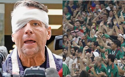 Alfredo Adame "llega" a Qatar; aficionado se lo "lleva" por si se arma la campal tras el partido México-Argentina 