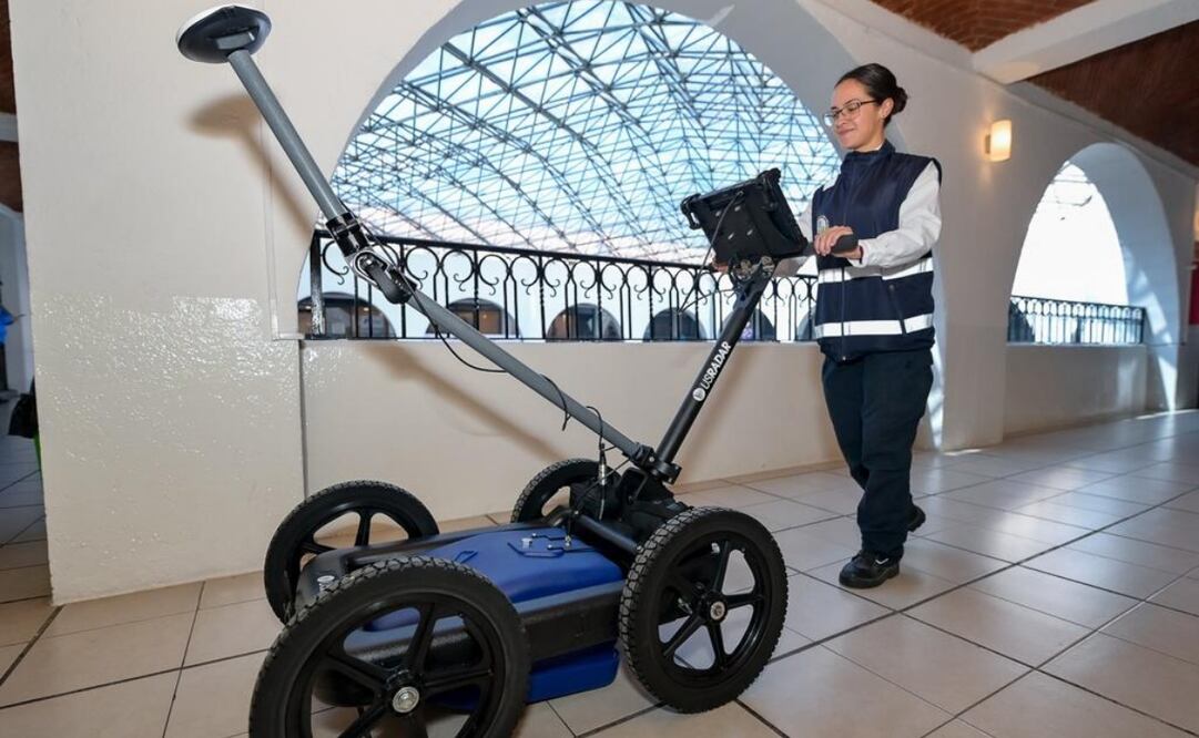Georradar para analizar zonas minadas en Atizapán de Zaragoza. Foto: Especial