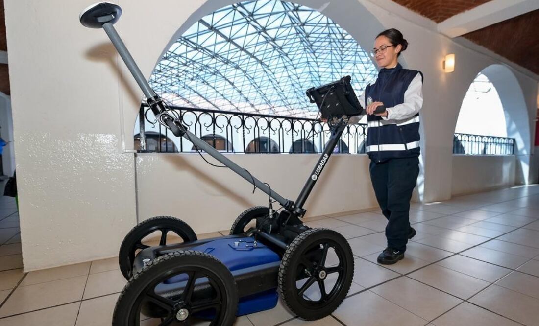Georradar para analizar zonas minadas en Atizapán de Zaragoza. Foto: Especial