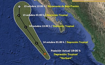 Depresión tropical “Norbert” dejará lluvias fuertes en Baja California Sur