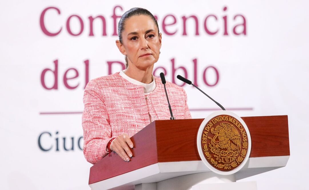 Claudia Sheinbaum, presidenta de México, durante la mañanera del 4 de febrero del 2025 en Palacio Nacional. Foto: Axel Sánchez  /EL UNIVERSAL