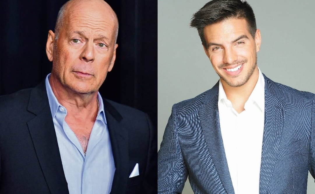 En la imagen Bruce Willis, quien fue diagnosticado con demencia frontotemporal y el actor mexicano Vadhir Derbez. Foto: AFP/Angela Weiss, Cortesía/ Archivo El Universal